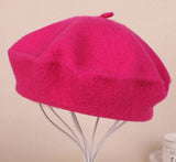 Women Girls Beret French Artist Warm Wool Winter Beanie Hat Retro Vintage Plain Beret Solid Color Elegant Ladies Winter Caps daiiibabyyy