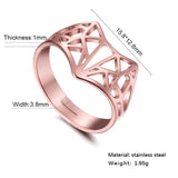 Skyrim Fox Ring Stainless Steel Animal Resizable Rose Gold Color Finger Rings Jewelry Wedding Anniversary Gifts for Women Friend daiiibabyyy