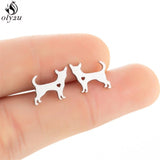 Lovely Stainless Steel Cat Earrings for Women Children Jewelry Trendy Cute Animal Dog Paw Stud Earrings Girls Birthday Gifts daiiibabyyy