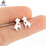 Lovely Stainless Steel Cat Earrings for Women Children Jewelry Trendy Cute Animal Dog Paw Stud Earrings Girls Birthday Gifts daiiibabyyy