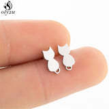 Lovely Stainless Steel Cat Earrings for Women Children Jewelry Trendy Cute Animal Dog Paw Stud Earrings Girls Birthday Gifts daiiibabyyy