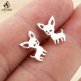 Lovely Stainless Steel Cat Earrings for Women Children Jewelry Trendy Cute Animal Dog Paw Stud Earrings Girls Birthday Gifts daiiibabyyy