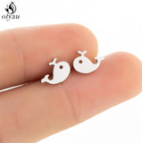 Lovely Stainless Steel Cat Earrings for Women Children Jewelry Trendy Cute Animal Dog Paw Stud Earrings Girls Birthday Gifts daiiibabyyy