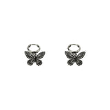 Vintage 90s Butterfly Alloy Silver Color Hoop Earrings For Women Girl Trendy Harajuku Cool Hip Hop Animal Earrings  Jewelry daiiibabyyy