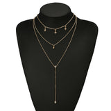 Female Necklace Multi Layered Moon Women Necklace Choker Statement Crystal Gold Color Necklace Girl Party Wear Gift Jewelry daiiibabyyy