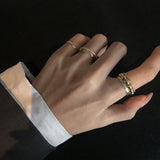 7PCS/SET Korea Fashion Mixed Minimalist Ring Set Geometric Round Metal Gold Silver Color Cuff Open Rings Jewelry For Women daiiibabyyy