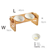 Pet Dog Bowls Elevated Heights Adjustable Bamboo Food and Water Dishes Wooden Stand Puppy Pet Cat Neck Care Raise Stand Bowl daiiibabyyy