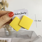 CWEEL Stud Earrings For Women Trend Round Statement Vintage Big Acrylic Circle Bohemian Large Geometric Colors Red Accessories daiiibabyyy