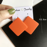 CWEEL Stud Earrings For Women Trend Round Statement Vintage Big Acrylic Circle Bohemian Large Geometric Colors Red Accessories daiiibabyyy