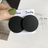 CWEEL Stud Earrings For Women Trend Round Statement Vintage Big Acrylic Circle Bohemian Large Geometric Colors Red Accessories daiiibabyyy