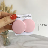 CWEEL Stud Earrings For Women Trend Round Statement Vintage Big Acrylic Circle Bohemian Large Geometric Colors Red Accessories daiiibabyyy