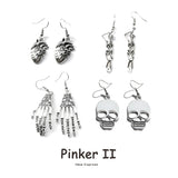 Earrings for Women Girls Drop Dangle Teens Charm Gift Party Simple Punk Cool Halloween Skull Cross Horror Skeleton Death Bat daiiibabyyy