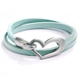 TOTABC Newest Design Black Simple love Leather Charms Bracelet for Women Simple Blank Design Amazing Width Bracelet & Bangle daiiibabyyy