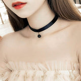 Handmade Velvet Lace Vintage Choker Necklace for Women Collar Torques Trendy Neck Jewelry Stretch Charm Gothic Punk Black Heart daiiibabyyy