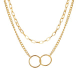 IPARAM Thick Chain Toggle Clasp Gold Necklaces Mixed Linked Circle Necklaces for Women Minimalist Choker Necklace Hot Jewelry daiiibabyyy
