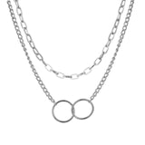 IPARAM Thick Chain Toggle Clasp Gold Necklaces Mixed Linked Circle Necklaces for Women Minimalist Choker Necklace Hot Jewelry daiiibabyyy
