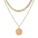 IPARAM Thick Chain Toggle Clasp Gold Necklaces Mixed Linked Circle Necklaces for Women Minimalist Choker Necklace Hot Jewelry daiiibabyyy