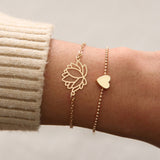 New Female Personality Hollow Lotus Gold Bracelets Christmas Bangle Gift For Women Jewelry Gift 2021 daiiibabyyy