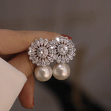 Huitan Romantic Women Stud Earrings Imitation Pearl Delicate Female Earring for Party Fine Gift Top Quality Jewelry Dropshipping daiiibabyyy