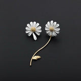 Korean Style Cute Small Daisy Flower Stud Earrings For Women Girls Sweet Statement Asymmetrical Earring Party Jewelry Gifts daiiibabyyy