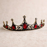 bride retro black crystal crown queen tiara brides wedding jewelry hair accessories daiiibabyyy
