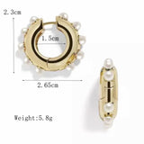 New Boho White Imitation Pearl Round Circle Hoop Earrings Women Gold Color Big Earings Korean Jewelry Brincos Statement Earrings daiiibabyyy