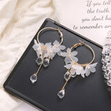 FNIO 2021 New Flower Bohemia Boho Earrings Women Fashion Long Hanging Earrings Crystal Female Wedding Earings Party Jewelry daiiibabyyy