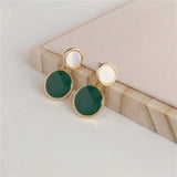 Vintage Red Green Enamel Water Drop Earrings For Women Piercing Ear Jewelry Korean Female Hanging Earring Lovely kolczyki Gift daiiibabyyy