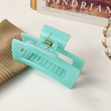 Candy Color Rectangle Hollow Claw Hairpin Headdress Female Acrylic Geometric Solid Color Large Hairpin Hair Accessories daiiibabyyy