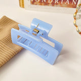 Candy Color Rectangle Hollow Claw Hairpin Headdress Female Acrylic Geometric Solid Color Large Hairpin Hair Accessories daiiibabyyy