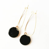 Korean version of hot new black round rhinestone earrings fashion simple and versatile temperament female wedding earrings jewel daiiibabyyy