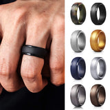 Men&Women New Men Silicone Rings 7-12 Size Hypoallergenic Flexible Men Wedding Rubber Bands 8mm Food Grade Silicone Finger Ring daiiibabyyy