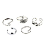 3pc 4pc 5pc Vintage Gothic Snake Rings Men Bull Head Skull Feather Dragon Cross Animal Men Ring Punk Jewelry Evil Eye Ball Ring daiiibabyyy