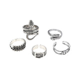 3pc 4pc 5pc Vintage Gothic Snake Rings Men Bull Head Skull Feather Dragon Cross Animal Men Ring Punk Jewelry Evil Eye Ball Ring daiiibabyyy