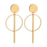 Golden Big hoop Earrings Korean Geometry Metal Gold Earrings For women Female Retro Drop Earrings 2021 Trend Fashionneel Jewelry daiiibabyyy