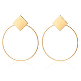 Golden Big hoop Earrings Korean Geometry Metal Gold Earrings For women Female Retro Drop Earrings 2021 Trend Fashionneel Jewelry daiiibabyyy