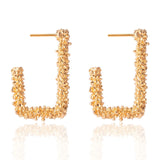 Golden Big hoop Earrings Korean Geometry Metal Gold Earrings For women Female Retro Drop Earrings 2021 Trend Fashionneel Jewelry daiiibabyyy