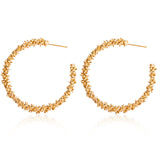 Golden Big hoop Earrings Korean Geometry Metal Gold Earrings For women Female Retro Drop Earrings 2021 Trend Fashionneel Jewelry daiiibabyyy