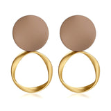 Golden Big hoop Earrings Korean Geometry Metal Gold Earrings For women Female Retro Drop Earrings 2021 Trend Fashionneel Jewelry daiiibabyyy