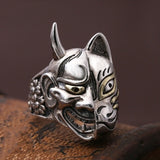 Milangirl Creative Personality King Horse Two-tone Knight Rings for Men Hip Hop Punk Style Fashion  Rings daiiibabyyy