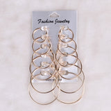 6Pairs Punk Hoop Earrings Set Big Circle Earrings Jewelry for Women Girls Steampunk Ear Clip Punk Style Earring Ear Ring daiiibabyyy