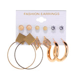 6Pairs Punk Hoop Earrings Set Big Circle Earrings Jewelry for Women Girls Steampunk Ear Clip Punk Style Earring Ear Ring daiiibabyyy