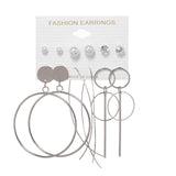 6Pairs Punk Hoop Earrings Set Big Circle Earrings Jewelry for Women Girls Steampunk Ear Clip Punk Style Earring Ear Ring daiiibabyyy