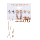 6Pairs Punk Hoop Earrings Set Big Circle Earrings Jewelry for Women Girls Steampunk Ear Clip Punk Style Earring Ear Ring daiiibabyyy