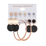 6Pairs Punk Hoop Earrings Set Big Circle Earrings Jewelry for Women Girls Steampunk Ear Clip Punk Style Earring Ear Ring daiiibabyyy