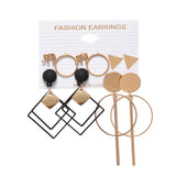 6Pairs Punk Hoop Earrings Set Big Circle Earrings Jewelry for Women Girls Steampunk Ear Clip Punk Style Earring Ear Ring daiiibabyyy