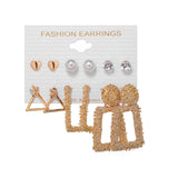 6Pairs Punk Hoop Earrings Set Big Circle Earrings Jewelry for Women Girls Steampunk Ear Clip Punk Style Earring Ear Ring daiiibabyyy