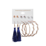 6Pairs Punk Hoop Earrings Set Big Circle Earrings Jewelry for Women Girls Steampunk Ear Clip Punk Style Earring Ear Ring daiiibabyyy