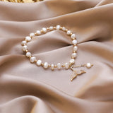Classic Fashion Natural Stone Pearl Pendant Bracelet For Woman Exquisite New Lucky Cuff Bracelet Anniversary Gift Luxury Jewelry daiiibabyyy