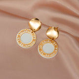 New Korean Statement Earrings for women White Cute Arcylic Geometric Dangle Drop Gold Earings Brincos  Trend Fashion Jewelry daiiibabyyy